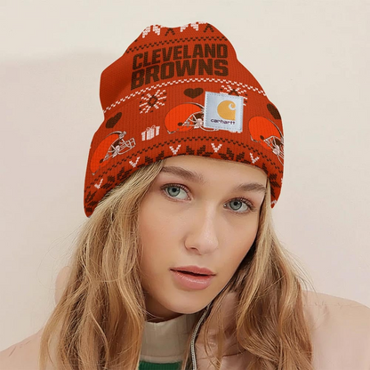 Premium NFL CLE x CH Chrismas Workwear Beanie V1 NMD TTV