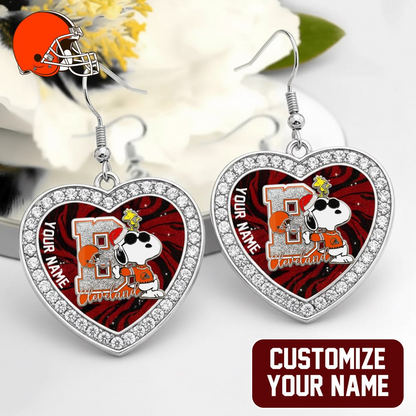 Premium NFL CLE x SNP Custom Heart Earrings V1 NMD TTV