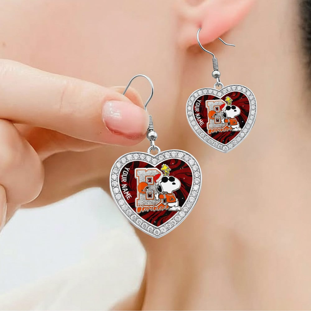 Premium NFL CLE x SNP Custom Heart Earrings V1 NMD TTV