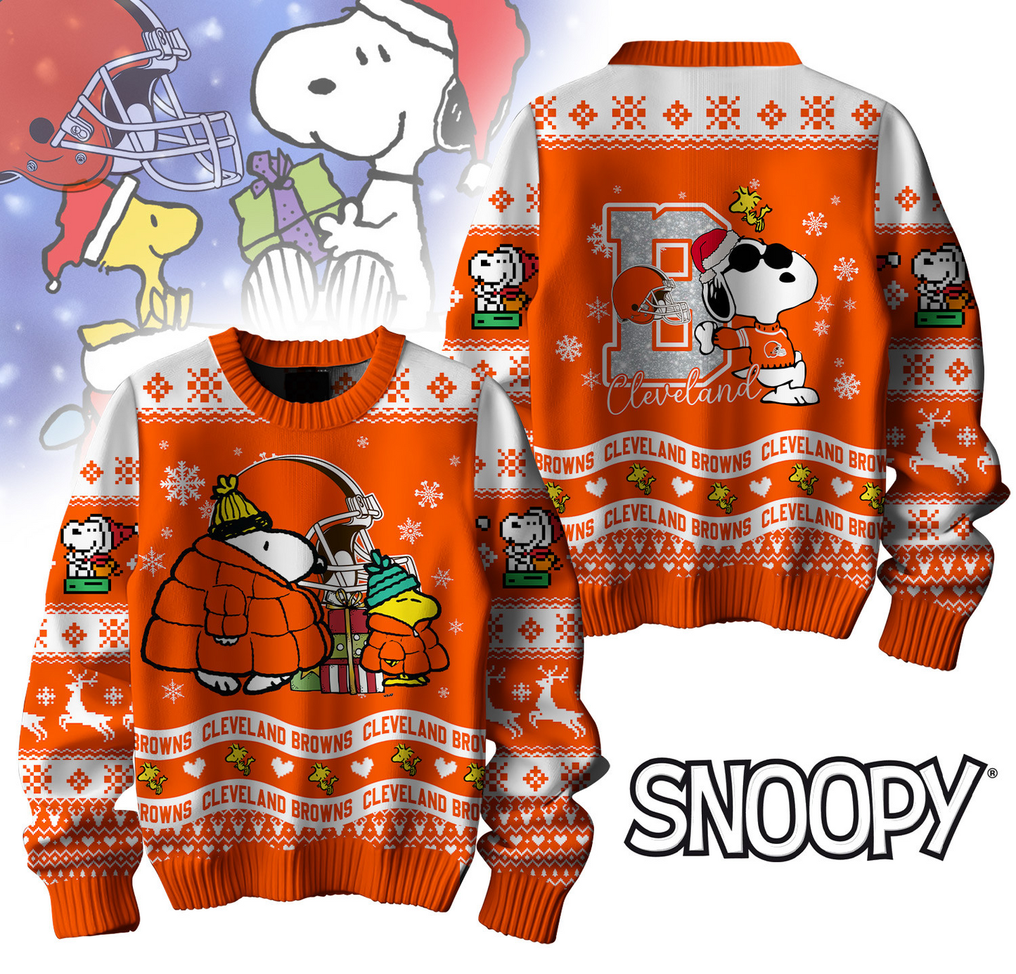 Premium NFL CLE x SNP Ugly Sweater V1 NMD TTV