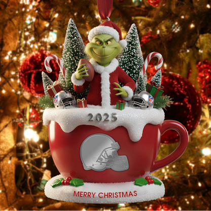 Premium NFL CLE x The Grinch Christmas Ornament V2 NMD TTV