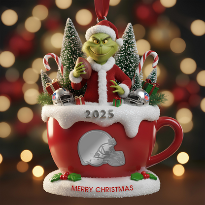 Premium NFL CLE x The Grinch Christmas Ornament V2 NMD TTV