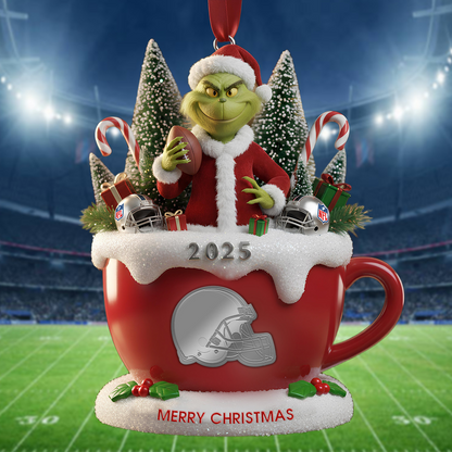 Premium NFL CLE x The Grinch Christmas Ornament V2 NMD TTV