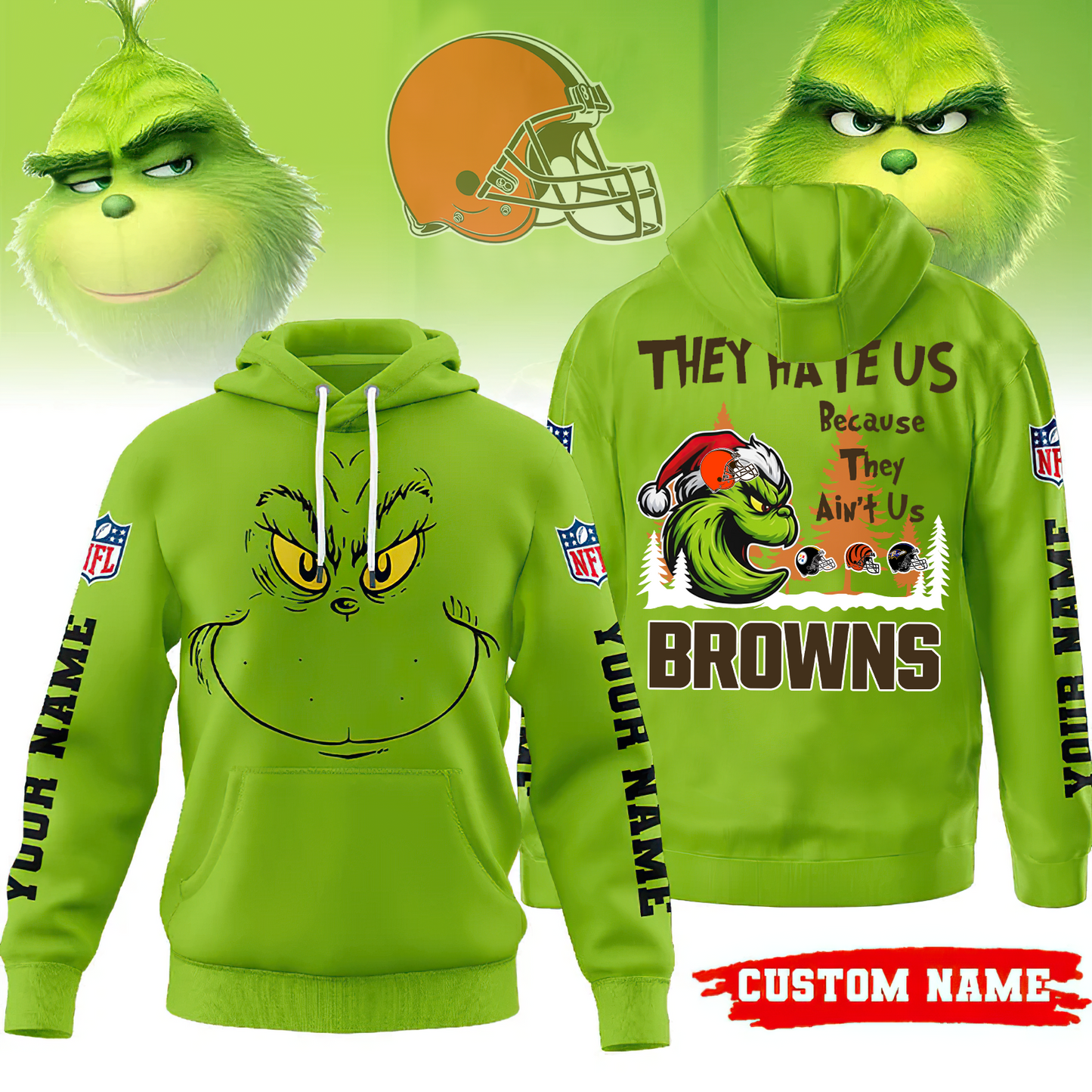 Premium NFL CLE x The Grinch Hoodie V2 NMD TTV