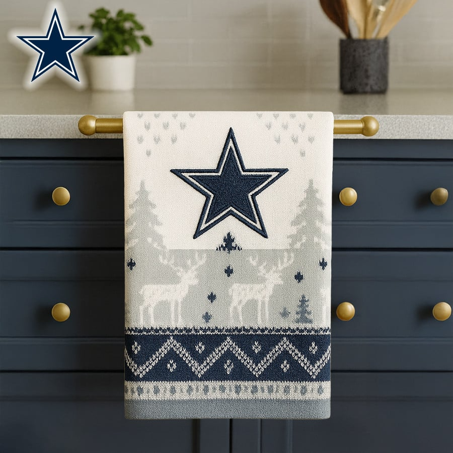 Premium NFL DAL Christmas Kitchen Towel V1 NMD TTV