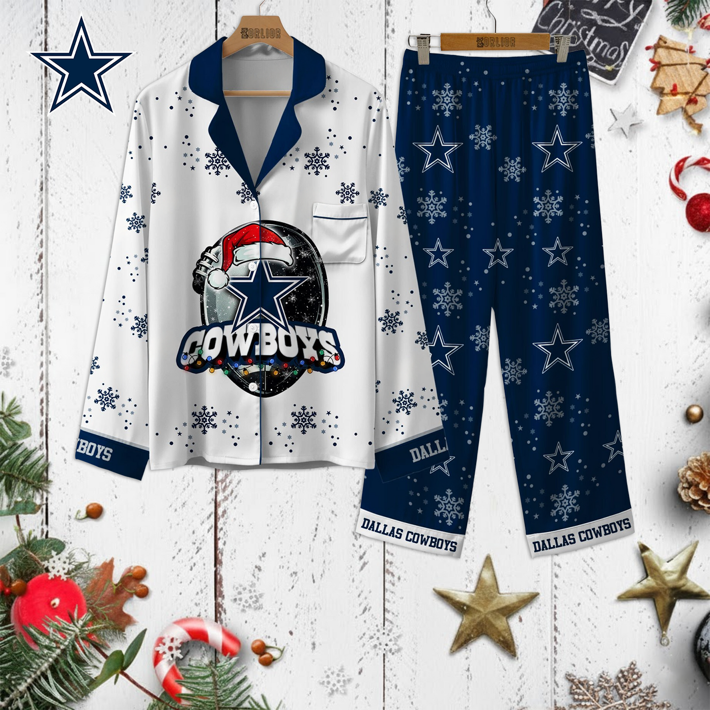Premium NFL DAL Christmas Pajamas V1 NMD TTV