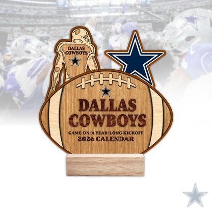 Premium NFL DAL Football Shaped 2026 Calendar V1 NMD TTV