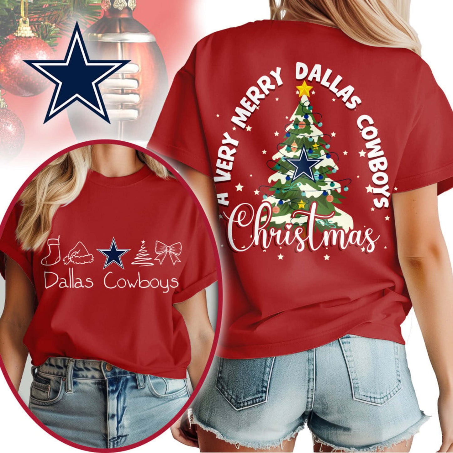 Premium NFL DAL Merry Christmas T-shirt V1 NMD NHM