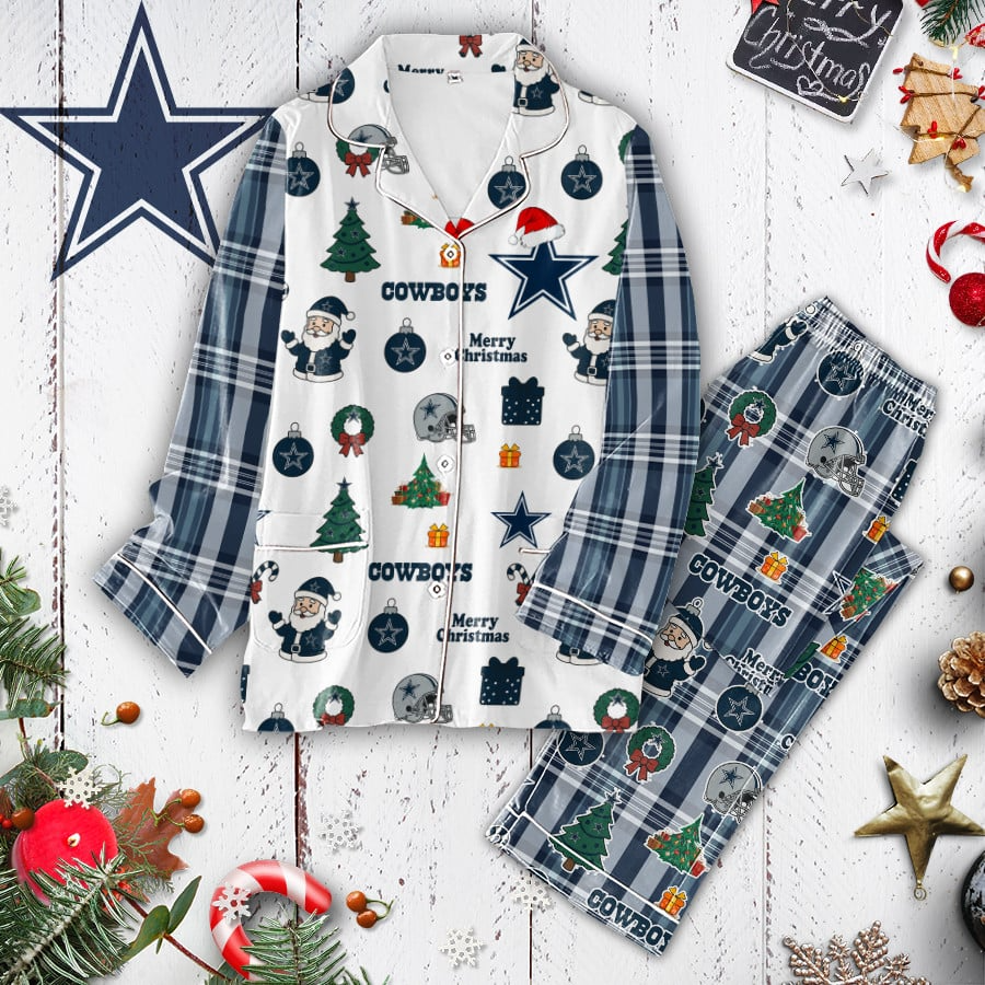Premium NFL DAL Plaid Button Pajamas Set V1 NMD 291025 TTV