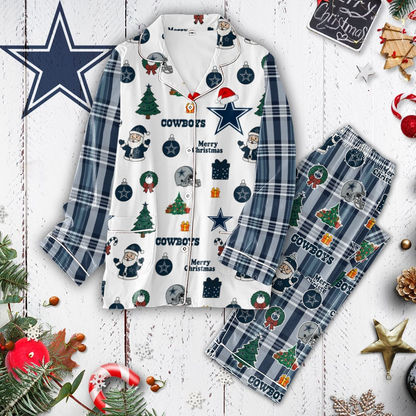 Premium NFL DAL Plaid Button Pajamas Set V1 NMD 291025 TTV