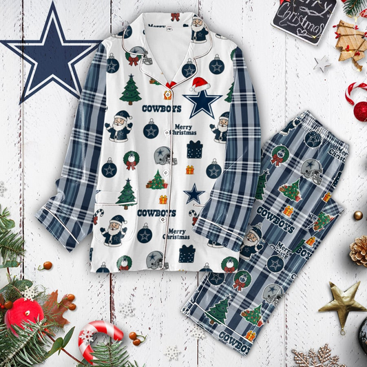 Premium NFL DAL Plaid Button Pajamas Set V1 NMD 291025 TTV