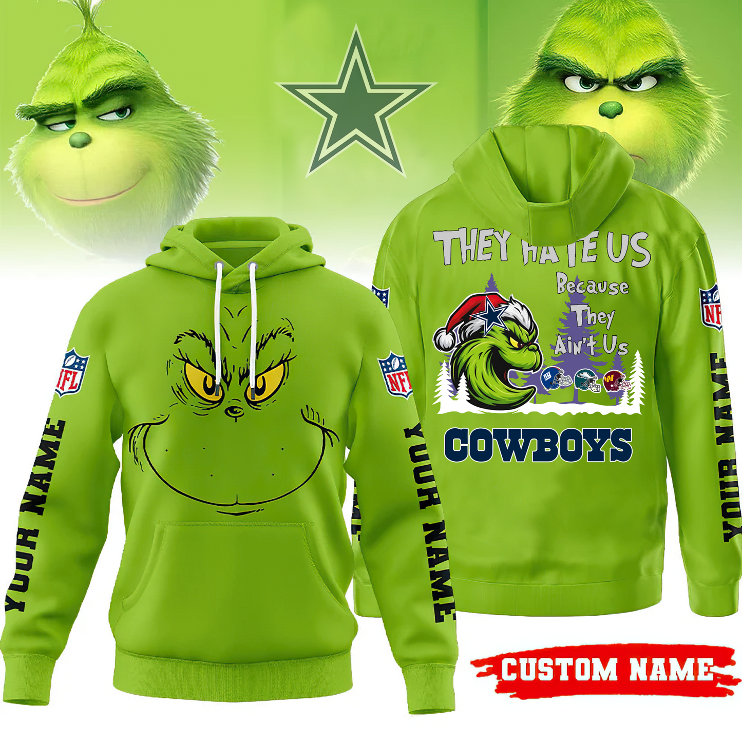 Premium NFL DAL x The Grinch Hoodie V2 NMD TTV
