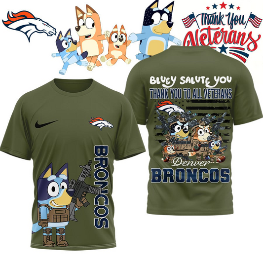 Premium NFL DEN Bluey Salute Veterans T-shirt V2 NMD TTV