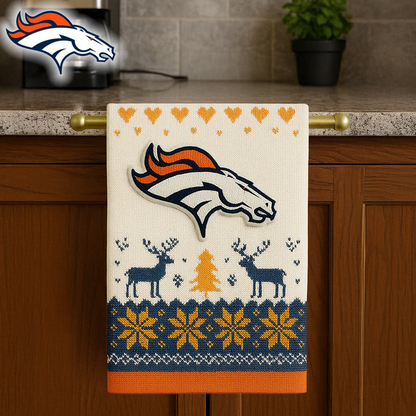 Premium NFL DEN Christmas Kitchen Towel V1 NMD TTV