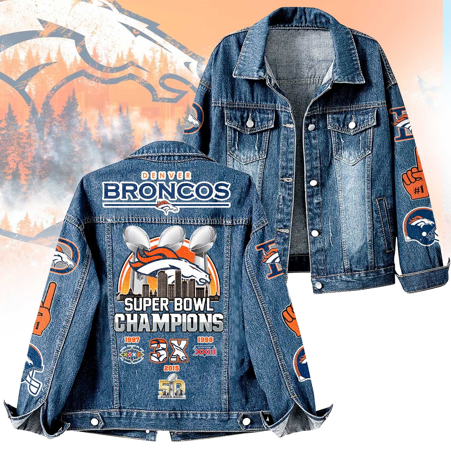 Premium NFL DEN Denim Jacket V1 NMD NHM