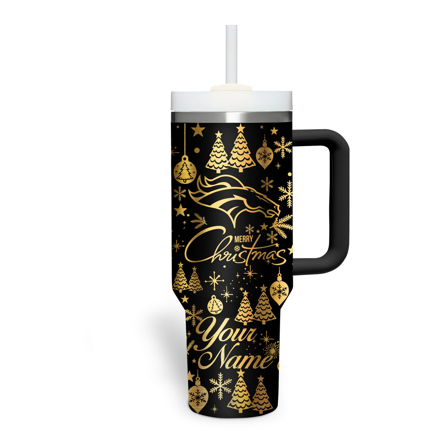 Premium NFL DEN Holiday Gold Tumbler V1 NMD TTV