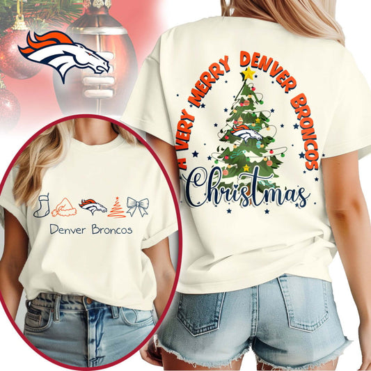 Premium NFL DEN Merry Christmas T-shirt V1 NMD NHM