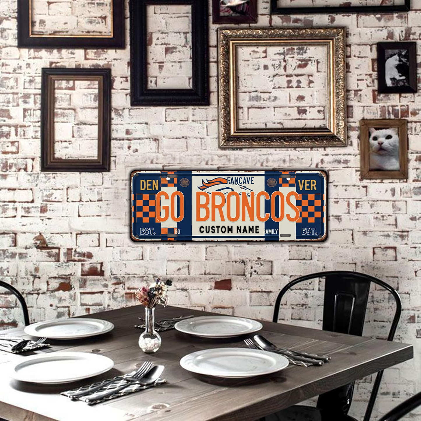 Premium NFL DEN Metal Vintage Wall Sign V1 NMD25 TTV