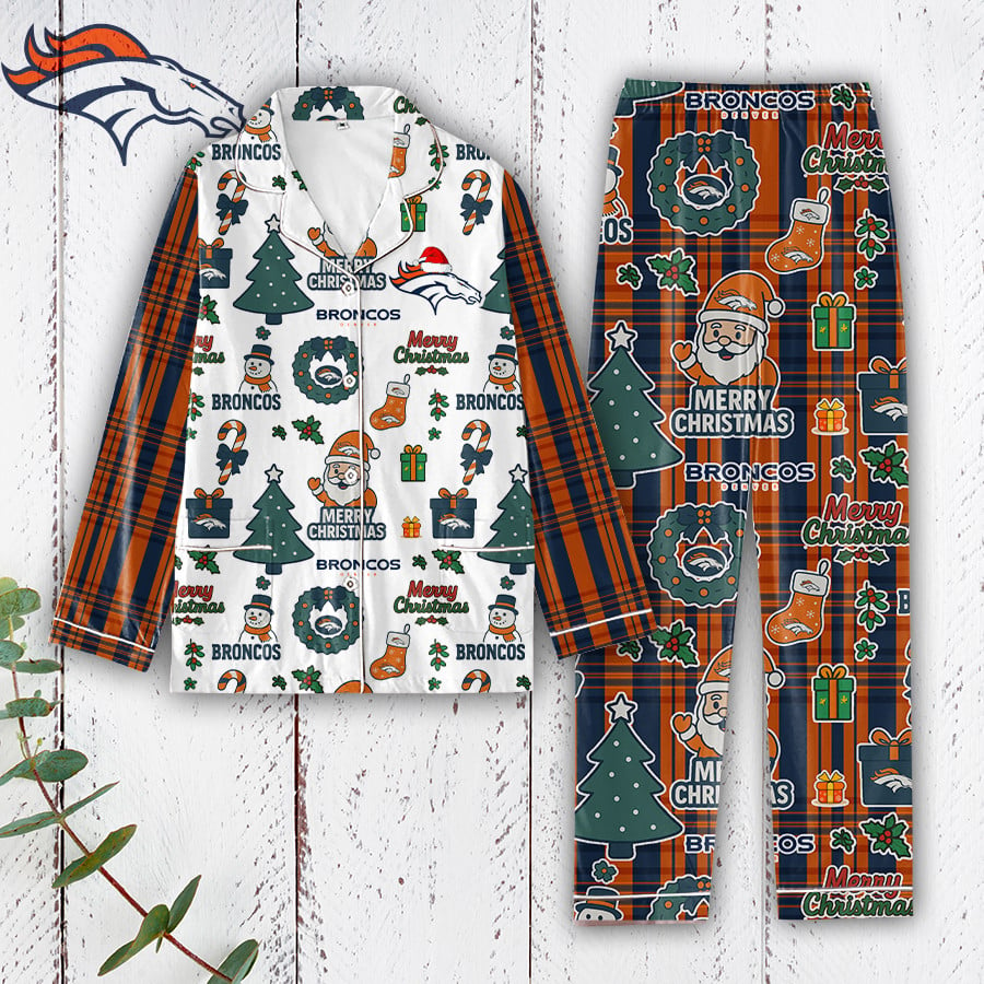 Premium NFL DEN Plaid Button Pajamas Set V1 NMD 291025 TTV
