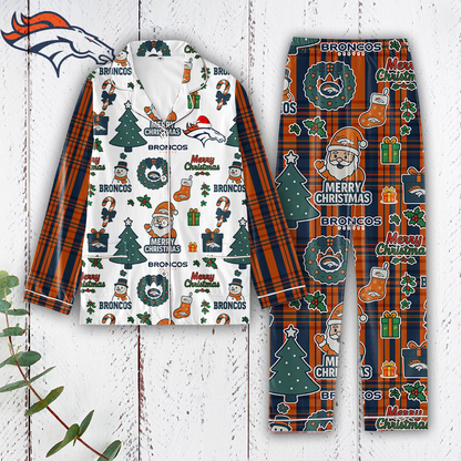 Premium NFL DEN Plaid Button Pajamas Set V1 NMD 291025 TTV