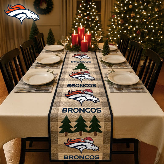 Premium NFL DEN Quilted Christmas Table Runner V1 NMD NHM