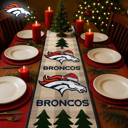 Premium NFL DEN Quilted Christmas Table Runner V1 NMD NHM