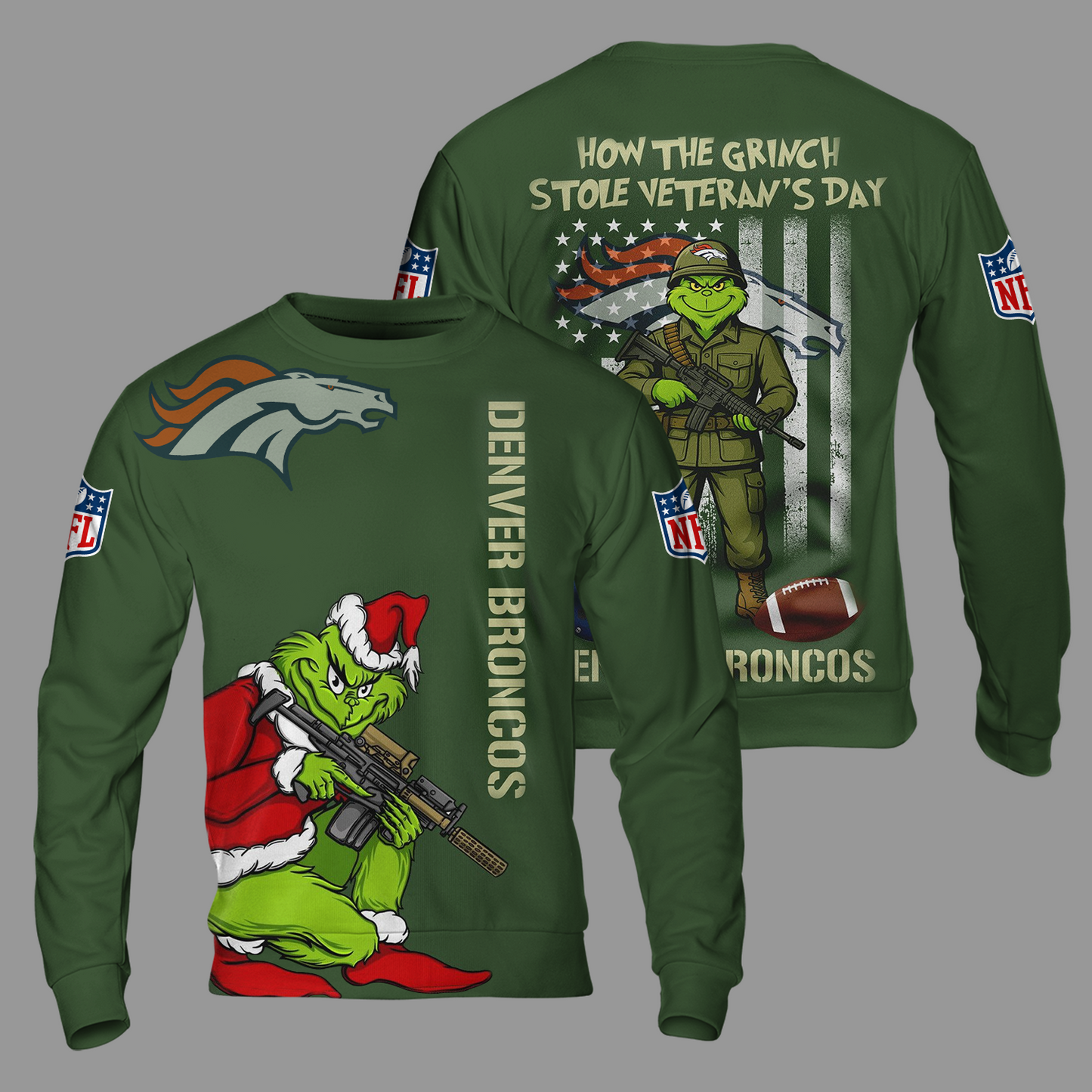 Premium NFL DEN The Grinch Salute Veterans Shirt V1 NMD 311025 TTV