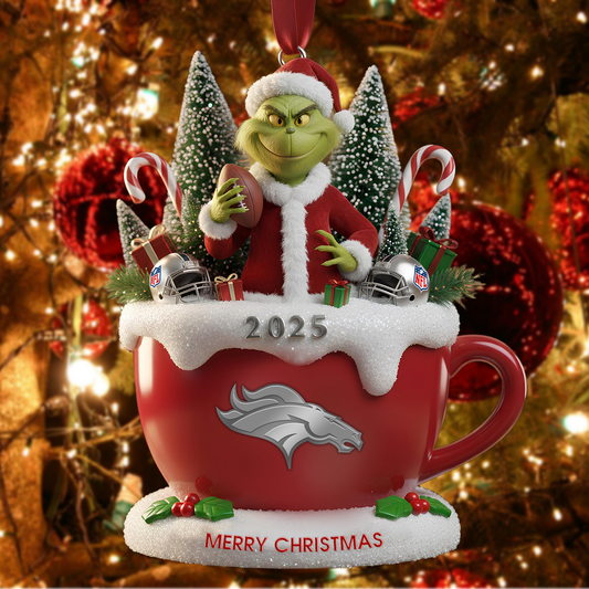 Premium NFL DEN x The Grinch Christmas Ornament V2 NMD TTV