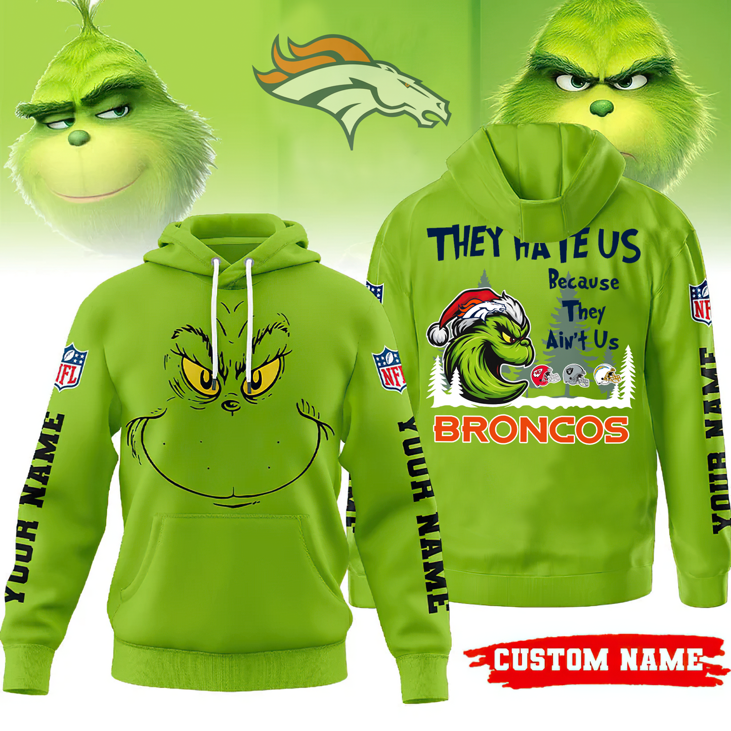 Premium NFL DEN x The Grinch Hoodie V2 NMD TTV