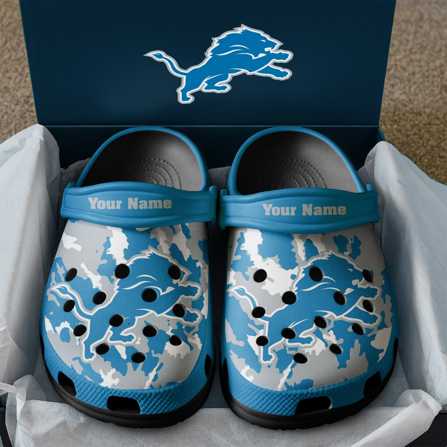 Premium NFL DET Camo CLogs V1 NMD TTV
