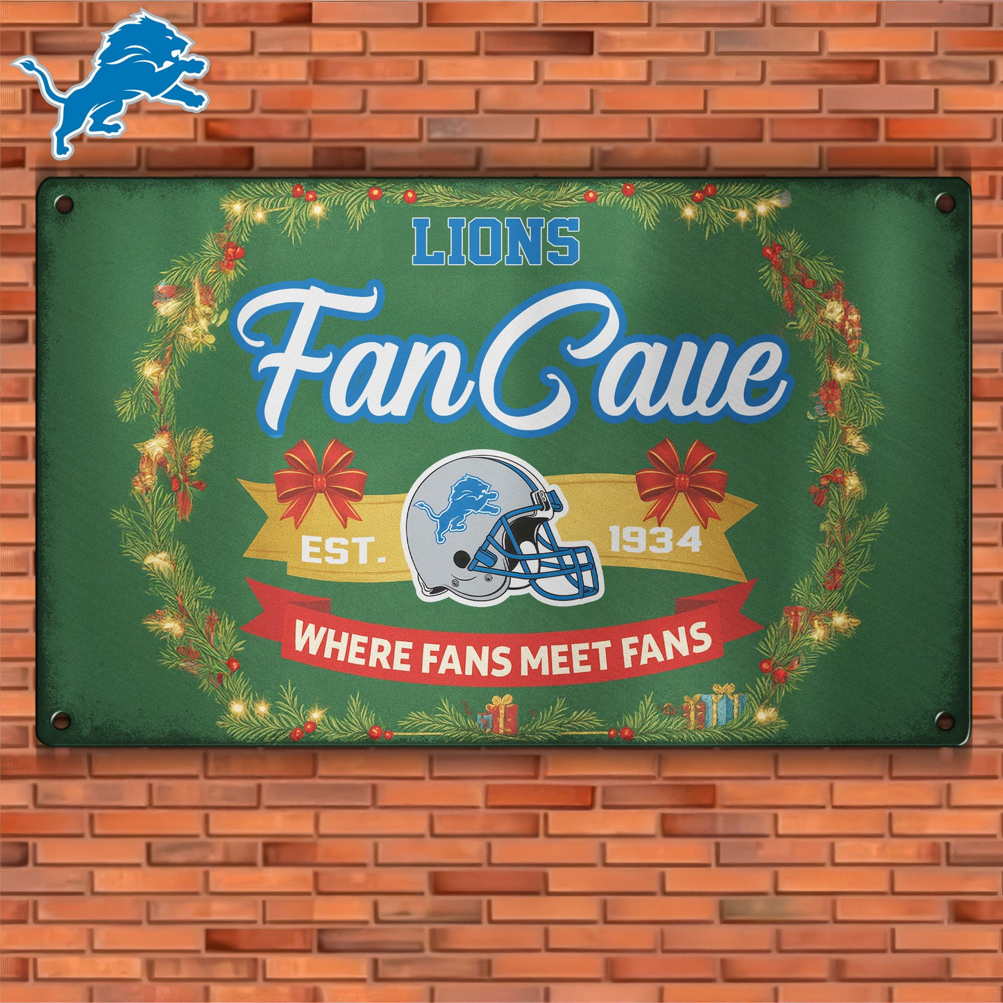 Premium NFL DET Cave Metal Sign V2 NMD TTV
