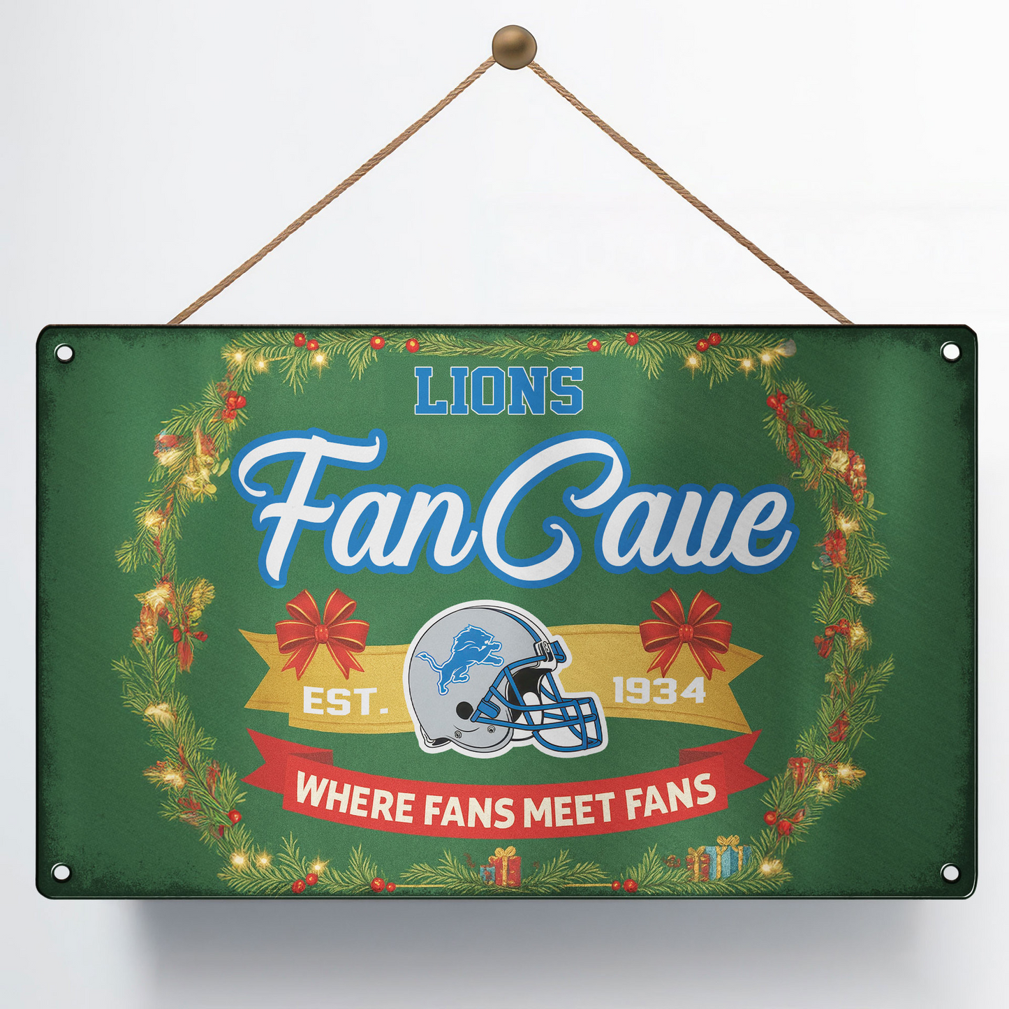 Premium NFL DET Cave Metal Sign V2 NMD TTV