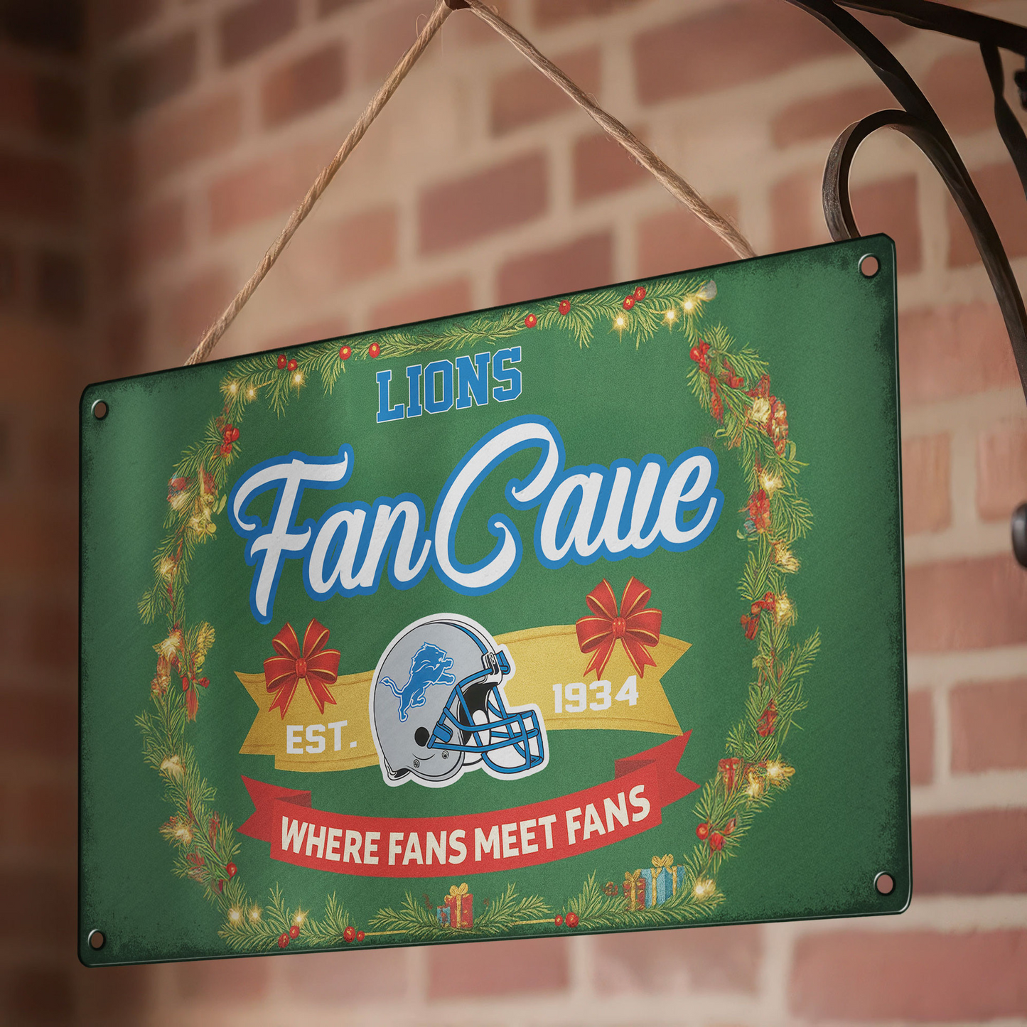 Premium NFL DET Cave Metal Sign V2 NMD TTV