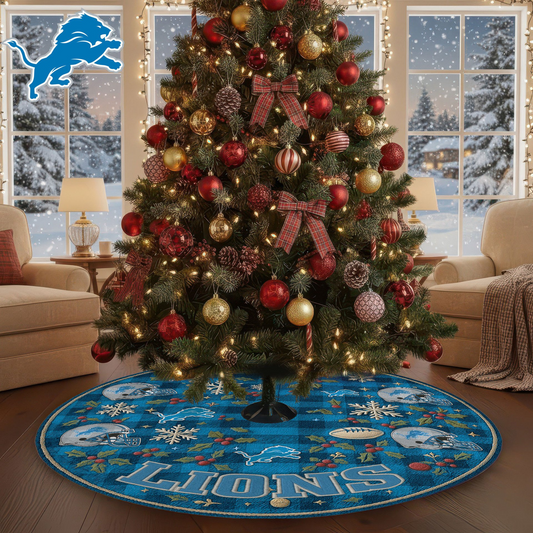 Premium NFL DET Christmas Tree Skirt V1 NMD TTV