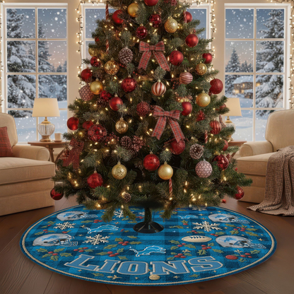 Premium NFL DET Christmas Tree Skirt V1 NMD TTV