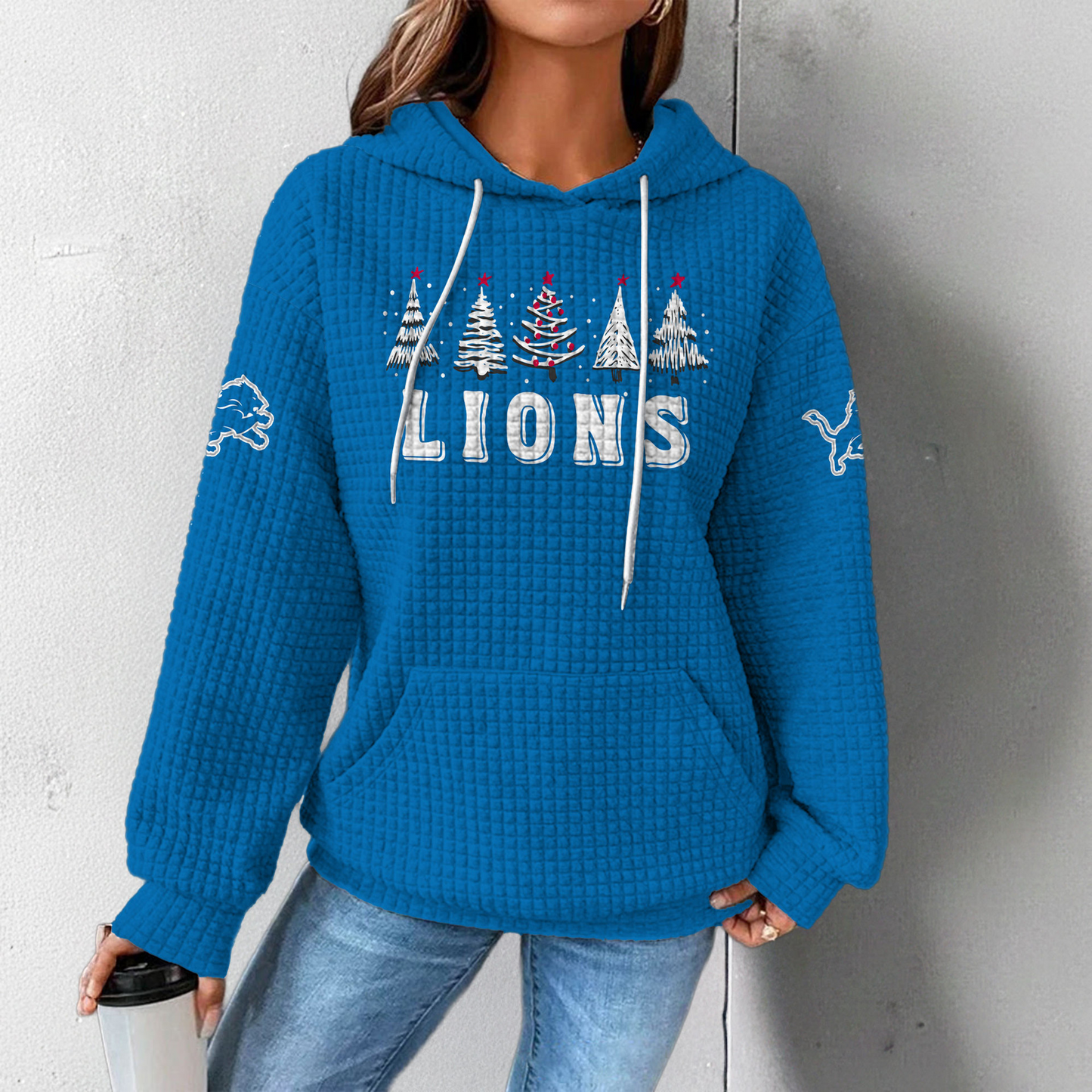 Premium NFL DET Christmas Waffele Hoodie V1 NMD 261125 TTV