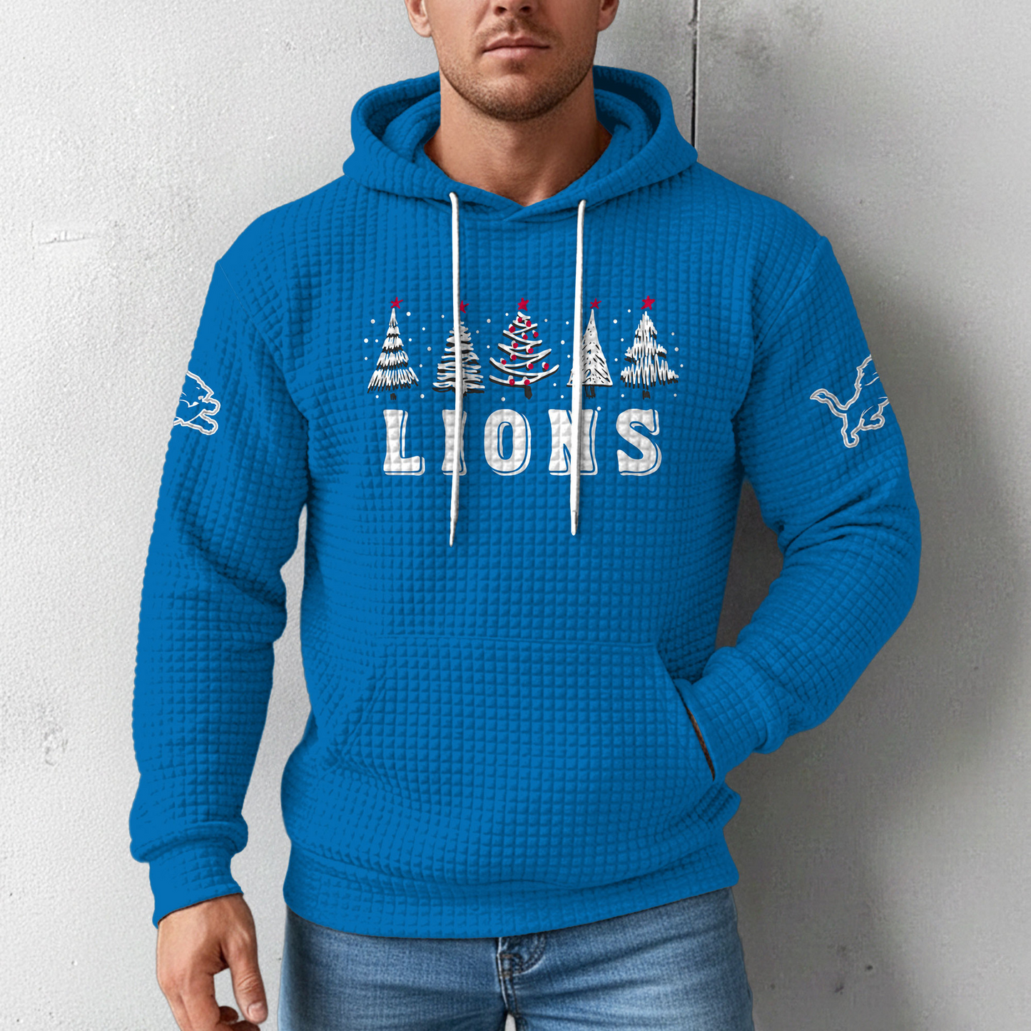 Premium NFL DET Christmas Waffele Hoodie V1 NMD 261125 TTV