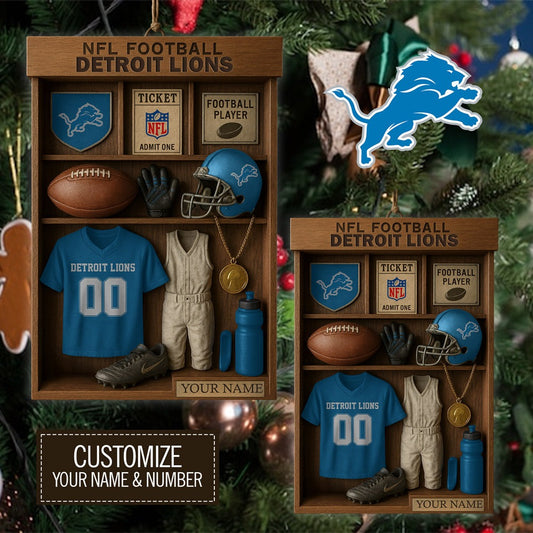Premium NFL DET Football Locker Hanging Ornament V1 NMD NHM