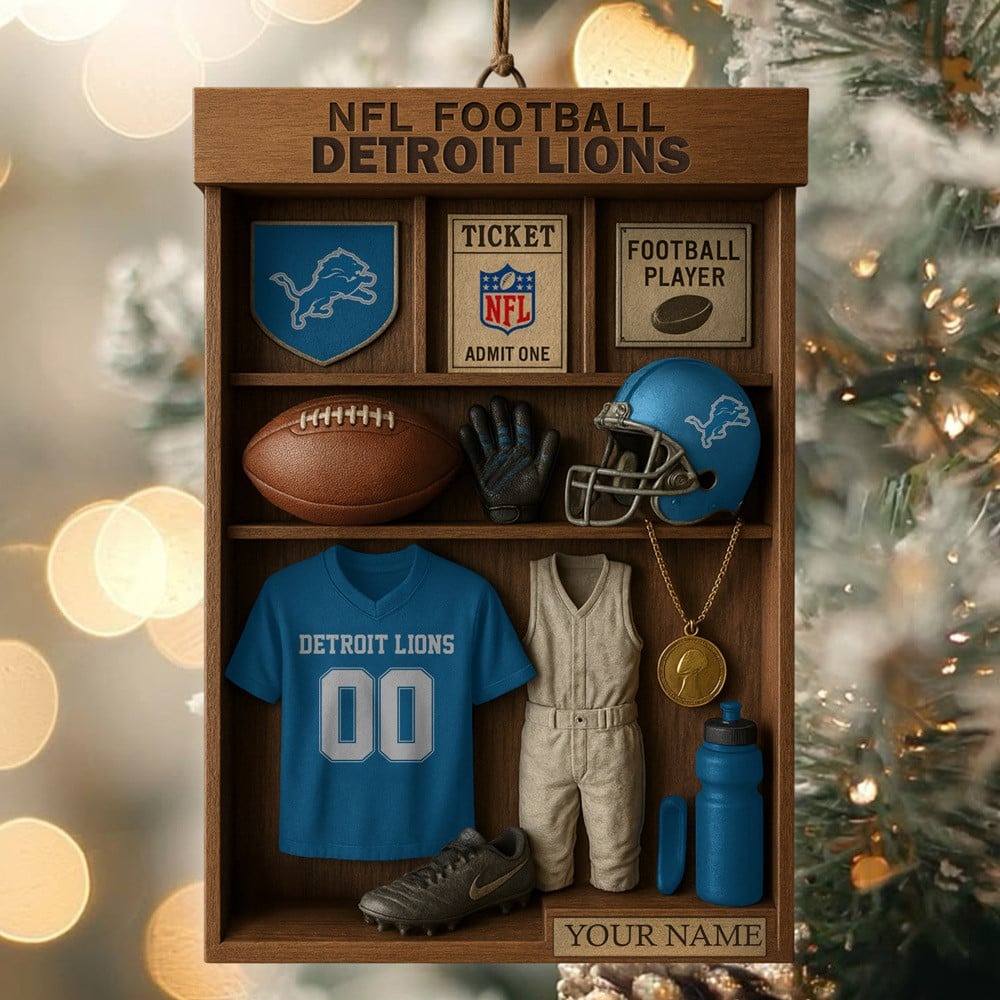 Premium NFL DET Football Locker Hanging Ornament V1 NMD NHM