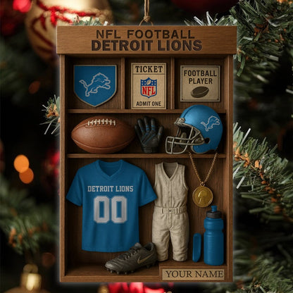 Premium NFL DET Football Locker Hanging Ornament V1 NMD NHM