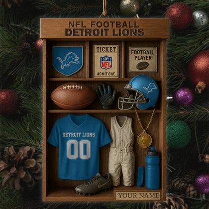 Premium NFL DET Football Locker Hanging Ornament V1 NMD NHM