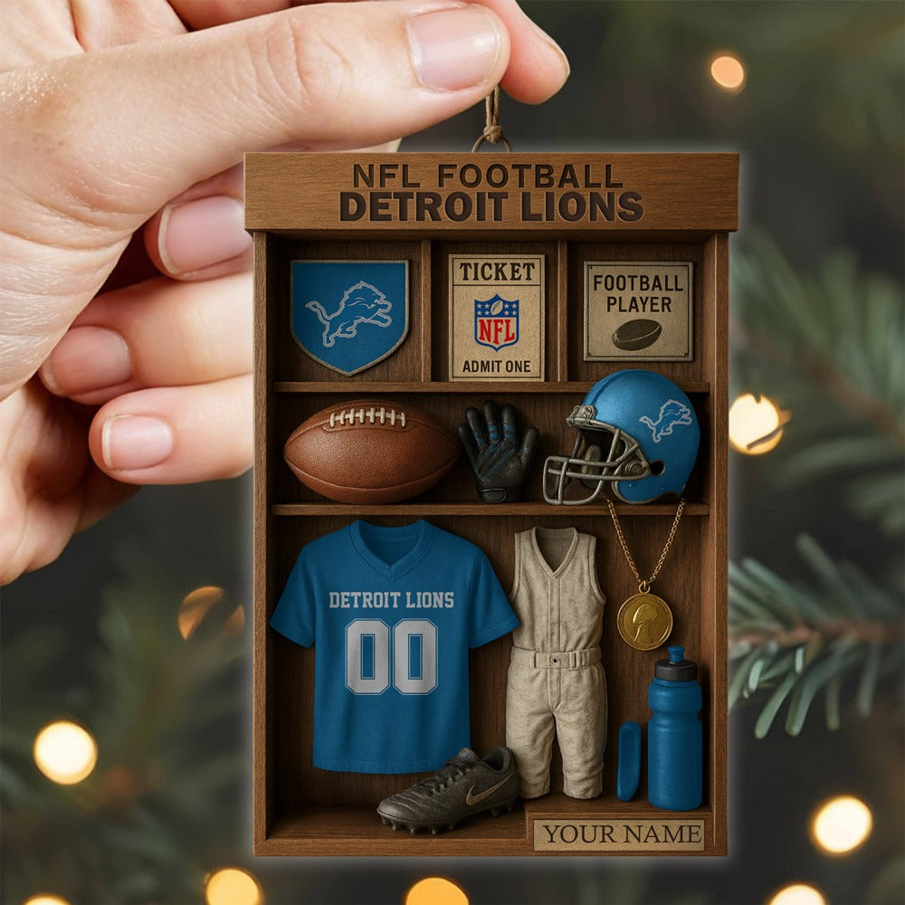 Premium NFL DET Football Locker Hanging Ornament V1 NMD NHM
