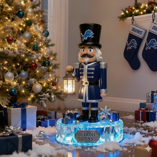 Premium NFL DET LED Nutcracker Holiday Decor V1 NMD 261125 TTV