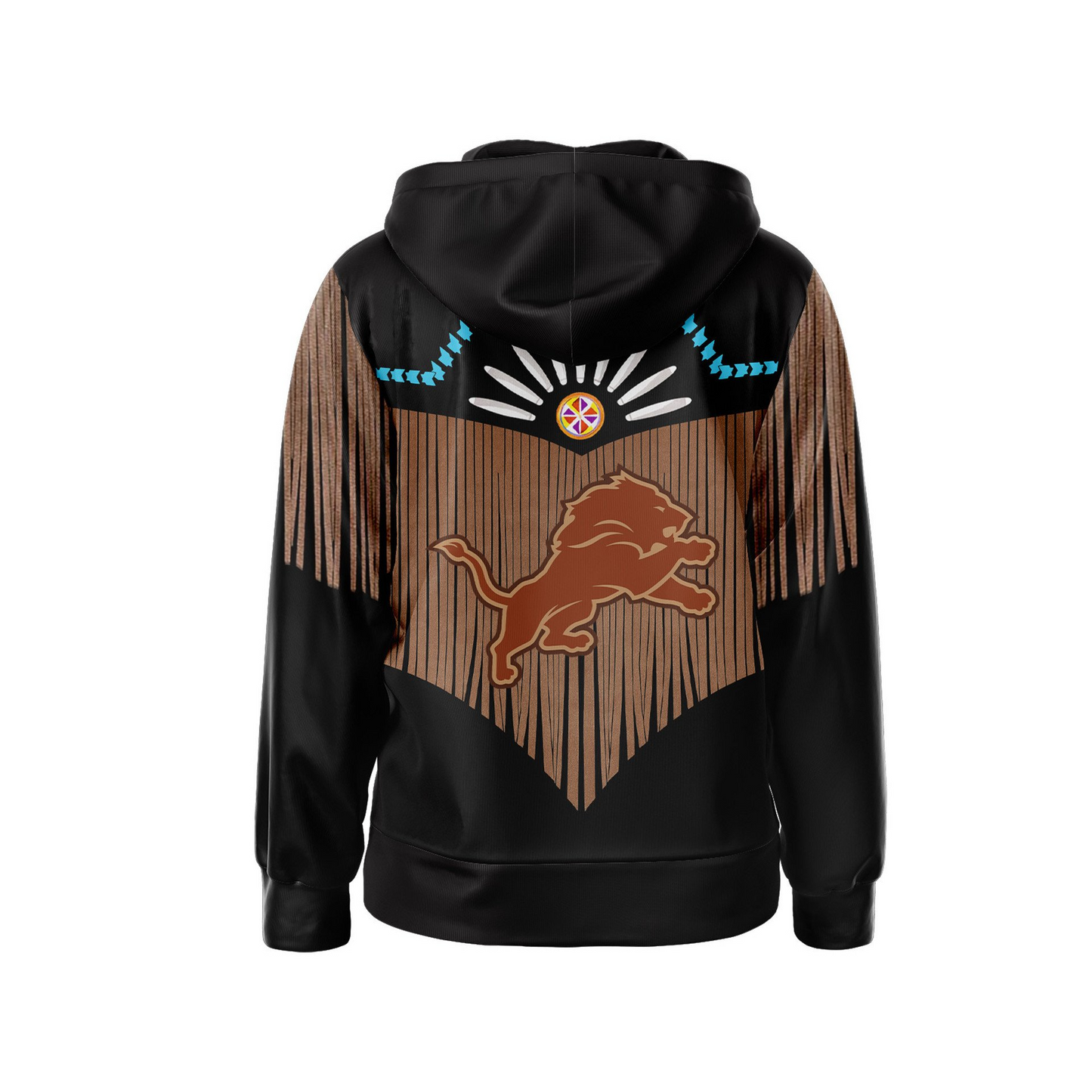 Premium NFL DET Native American Pattern Zip Hoodie V1 NMD25 TTV