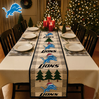 Premium NFL DET Quilted Christmas Table Runner V1 NMD NHM