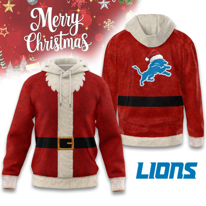Premium NFL DET Santa Claus Hoodie V1 NMD TTV