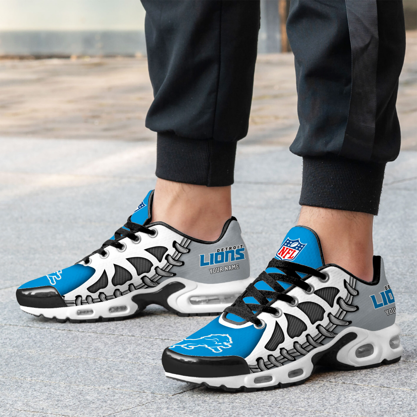 Premium NFL DET Spine Rush Air Max Sneaker V4 NMD  TTV