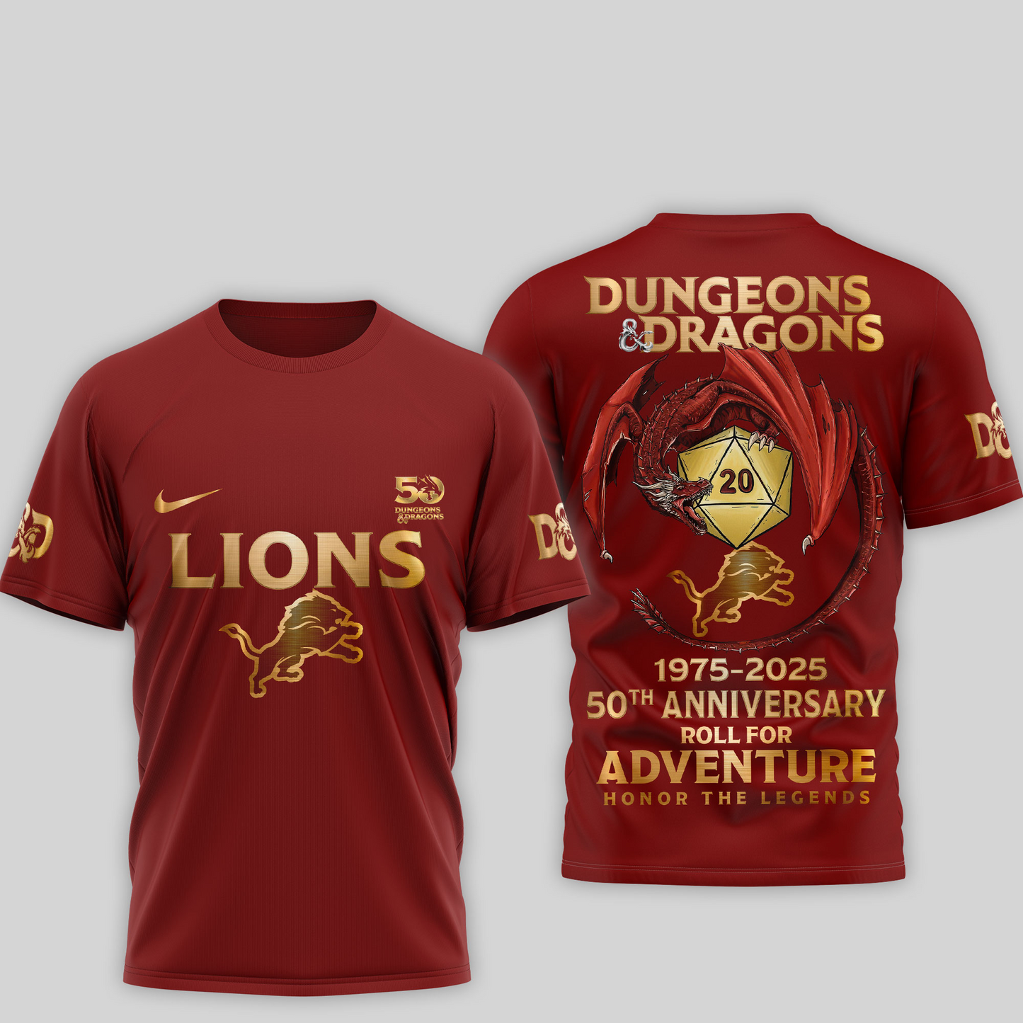Premium NFL DET x Dungeons And Dragons 50th Anniversary Shirt V15 NMD TTV