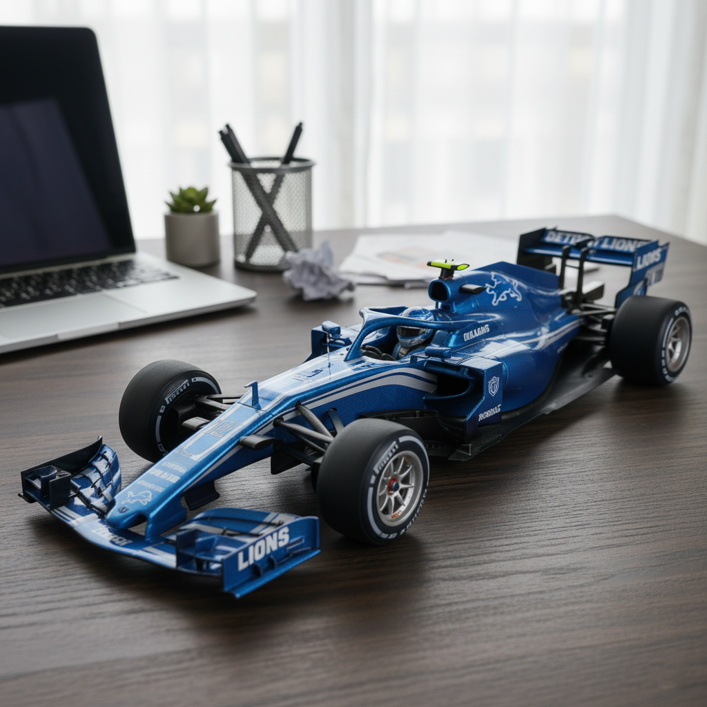 Premium NFL DET x F1 Racing Car Collectible Model V1 NMD TTV