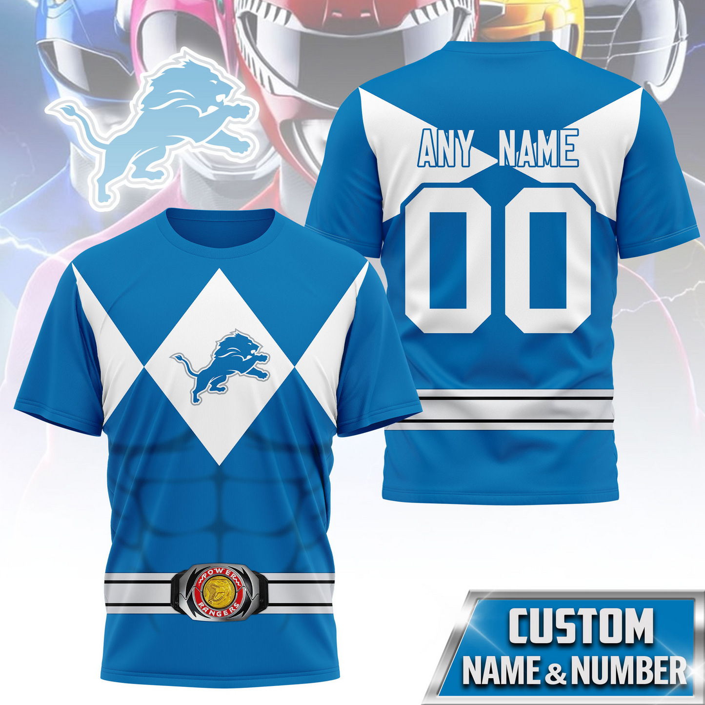 Premium NFL DET x PWR T-shirt V1 NMD TTV